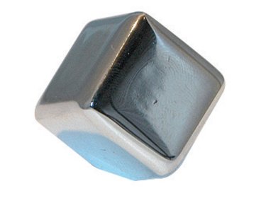 Bouton cube chromé section 23 x 23 mm