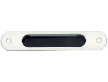 Poignée cuvette rectangulaire aluminium laqué blanc 131 x 24 mm