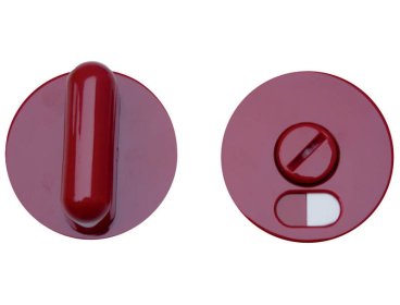 Paire rosaces nylon rouge Ø 52 mm à condamnation