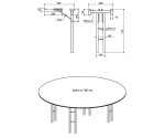 Pied acier chromé pour table pliante hauteur 710 mm